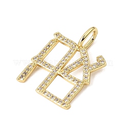 Brass Micro Pave Clear Cubic Zirconia Pendants&nbsp;CU-CBA3C32-08G