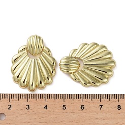 真鍮チャーム  カドミウムフリー＆鉛フリー  シェル  16KGP本金メッキ  26x25x6.5mm  穴：5x2.5mm&nbsp;KK-H466-04G
