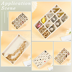 Rectangle Wood Covered with Velvet Jewelry Trinket Display Trays&nbsp;AJEW-WH20054-062K-01