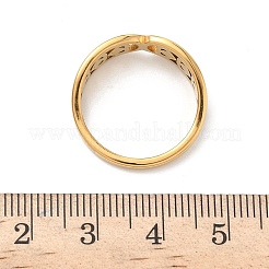 304ステンレススチール製キュービックジルコニアの指輪（女性用）  ハート  イオンプレーティング（ip）  18KGP本金メッキ  7mm  内径：18mm&nbsp;RJEW-F189-03G