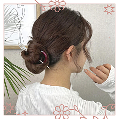 4個 4スタイル チベットスタイル 合金樹脂ヘアスティック  プラチナ  混合図形  169~179x23.5~38.5x9~12mm  1個/スタイル&nbsp;OHAR-SC0001-14