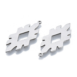 変色しない201ステンレススチールペンダント  ランバスチャーム  ステンレス鋼色  37.5x16x1mm  穴：1.5mm&nbsp;STAS-N090-LA963-1