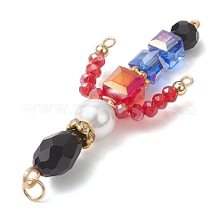 Glass & Brass & Shell Pearl Beads Big Pendants&nbsp;PALLOY-JF04807