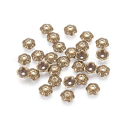 6-Petal Tibetan Style Alloy Flower Bead Caps&nbsp;TIBE-S220-AB-NR