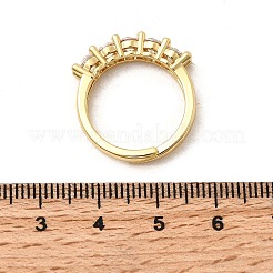 Brass Micro Pave Cubic Zirconia Finger Rings&nbsp;RJEW-P166-08A-G
