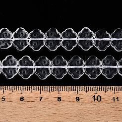 透明ガラスビーズ連売り  雲  透明  9x13x3.5mm  穴：0.9mm  約42~44個/連  15.16~15.75インチ（38.5~40cm）&nbsp;GLAA-N001-60