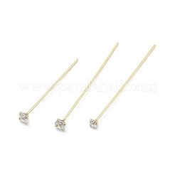 真鍮マイクロパヴェクリアキュービックジルコニアヘッドピン  14KGP本金メッキ  32.5x3x32.5mm&nbsp;KK-M306-09G-01