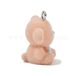 Animal Theme Flocky Opaque Resin Pendants&nbsp;RESI-H042-01P-20