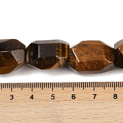 天然石タイガーアイビーズ連売り  多面カット  ナゲット  19.5~23x14~15.5x13.5~15.5mm  穴：0.9mm  約18~19個/連  14.96~15.47''（38~39.3センチメートル）&nbsp;G-F796-C09-01