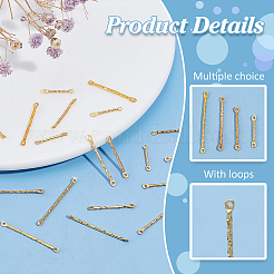 520個 4スタイル アイアンリンクコネクター  DIYイヤリング用  長方形  ゴールドカラー  15~29x2~2.3x1~1.2mm  穴：1mm  130個/スタイル&nbsp;IFIN-PH0002-24