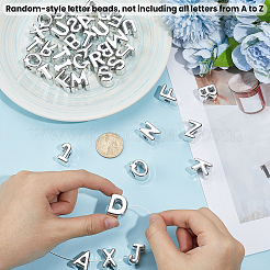 UVメッキアクリルビーズ50個。  文字L  銀メッキ  19~19.5x14~19x12.5mm  穴：6.2mm&nbsp;MACR-SP0002-27A