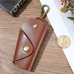 合金留め具付きヴィンテージPUレザーキーパッキングバッグ1個  シエナ  14.3cm  バッグ：10.35x5.2x2.7センチメートル&nbsp;ABAG-GL0001-06B