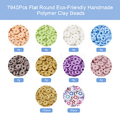 7790Pcs Flat Round Handmade Polymer Clay Beads&nbsp;CLAY-BT0001-01