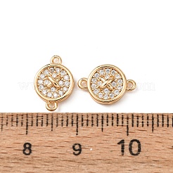 Brass Micro Pave Clear Cubic Zirconia Links&nbsp;KK-T082-08G