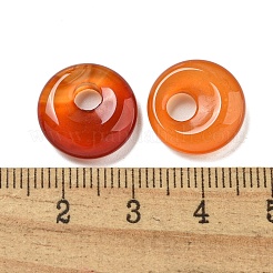 天然赤瑪瑙ドーナツ/円周率ディスクチャーム  14~14.5x4mm  穴：4mm&nbsp;G-G142-02P