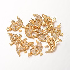 Halloween Brass Cubic Zirconia Pendants&nbsp;ZIRC-K026-02G-NR