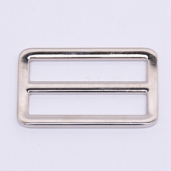 亜鉛合金バックル  ストラップレザークラフトバッグベルト用  長方形  プラチナ  27x45.5x3.5mm  穴：7.5x38mm&nbsp;PALLOY-TAC0014-17P-03