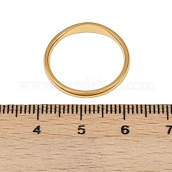 304ステンレススチールプレーンバンドリング  番号444  ゴールドカラー  3mm  usサイズ7 3/4(17.9mm)&nbsp;RJEW-P151-01G-02