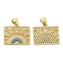 Brass Pave Cubic Zirconia  Pendants&nbsp;KK-Z028-18G