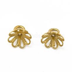 304ステンレススチールカップパールペグベイルピンペンダント  片穴パーツ用  花  ゴールドカラー  8x6mm  穴：2mm  ピン：0.6mm&nbsp;STAS-P319-04G