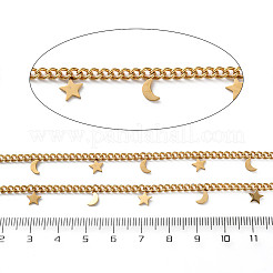 304 Stainless Steel Curb Chains with Star Charm&nbsp;CHS-F020-03G-02