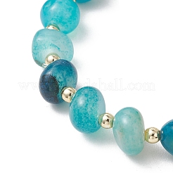 Dyed & Heated Natural Agate & Non-magnetic Synthetic Hematite Beads Stretch Bracelets for Women&nbsp;BJEW-JB13562
