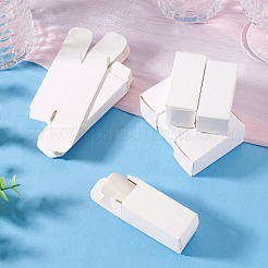 折り畳み式のクラフト紙製口紅箱  長方形  ホワイト  完成品：2.75x2.65x5.7cm&nbsp;CON-TAC0128-001A