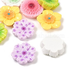 オペーク樹脂カボション  花  ミックスカラー  38~41x37~41x10~17mm&nbsp;RESI-K030-07