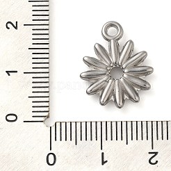 304ステンレスペンダント  花のチャーム  ステンレス鋼色  18.5x15x3mm  穴：2mm&nbsp;STAS-M070-2P