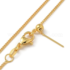 真鍮ツイストチェーンネックレス  女性用調節可能なスライダーネックレス  24KGP本金メッキ  17.60インチ（44.7cm）&nbsp;NJEW-M083-01G-02
