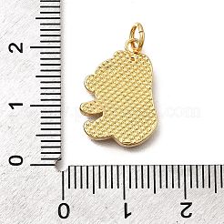 真鍮製エナメルペンダント  丸カン付き  パンダチャーム  18KGP本金メッキ  ブラック  18x13.5x2mm  穴：3.5mm&nbsp;KK-Z125-20G