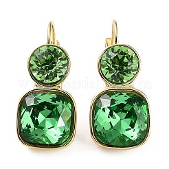 Glass Square Leverback Earrings&nbsp;EJEW-P245-02G