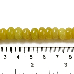天然石レモンジェイド翡翠ビーズ連売り  ロンデル  10x6~6.5mm  穴：1mm  約59~61個/連  14.57~15.16インチ（37~38.5cm）&nbsp;G-G102-C07-01