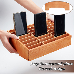 24-Grid Wooden Cell Phone Storage Box&nbsp;AJEW-WH0258-969B