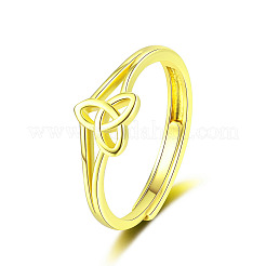 女性のための真鍮の調節可能なリング  結び目  ゴールドカラー  6.5mm  内径：19.5mm&nbsp;RJEW-R005-05G
