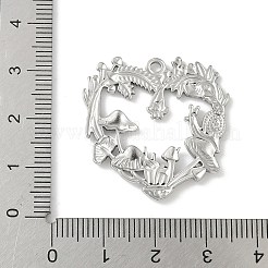 304ステンレスペンダント  キノコのガーランドハートチャーム  変色しない  ステンレス鋼色  30x29x2mm  穴：2mm&nbsp;STAS-S186-10P