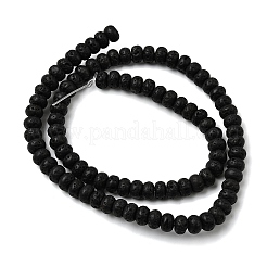 天然溶岩岩ビーズ連売り  ロンデル  6.5~7x4~4.5mm  穴：0.8mm  約89個/連  15.35''（39センチメートル）&nbsp;G-A280-A18-01