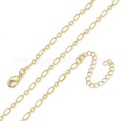 2.7MM Brass Textured Figaro Chain Necklaces for Women&nbsp;KK-CBA2293-16G