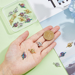 18Pcs 3 Colors 304 Stainless Steel Pendant Rhinestone Settings Ion Plating(IP)&nbsp;STAS-DC0014-65