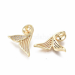Brass Micro Pave Clear Cubic Zirconia Peg Bails Pendants&nbsp;KK-T056-93G-NF