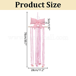 Polyester Bowknot & Wood Hair Clips Storage Hangers with Yarn&nbsp;AJEW-WH0596-944