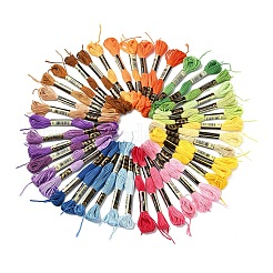 6束 6色 ポリエステル刺繍糸  クロスステッチの糸  ミックスカラー  1mm  約8.75ヤード（8m）/バンドル  1bundle / color&nbsp;OCOR-YW0001-24E