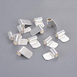 真鍮製グルーフラットパッドベイル  銀色のメッキ  16.5x11mm  穴：4.5mm&nbsp;KK-D519-B-S