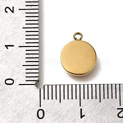 イオンプレーティング（IP）304ステンレススチールラインストーンペンダント  フラットラウンドのチャーム  14KGP本金メッキ  12x9.5x2mm  穴：1.4mm&nbsp;STAS-A104-01G