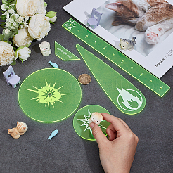 5Pcs 5 Styles Transparent Acrylic Templates&nbsp;DIY-OC0014-54