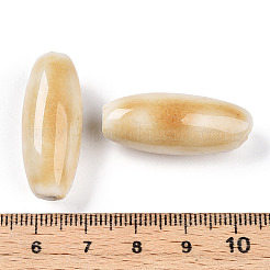 手作りの陶器ビーズ  ファンシーアンティーク施釉磁器  オーバル  パパイヤホイップ  30~32x12~13.5mm  穴：2~3.5mm&nbsp;PORC-N008-07Q