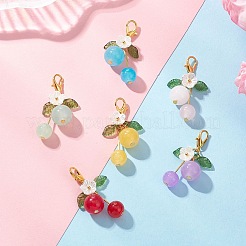 6Pcs Glass & Acrylic Pendant Decorations&nbsp;HJEW-JM04594