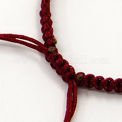 DIYブレスレット作り用編み込みナイロンコード  暗赤色  145~155x5x2mm  穴：2~4mm&nbsp;AJEW-M001-18