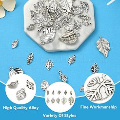 50Pcs 10 Styles Tibetan Style Alloy Pendants&nbsp;TIBE-YW0001-49