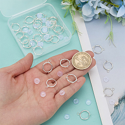 28Pcs Brass Clip-on Hoop Earring Findings&nbsp;KK-ME0001-30S